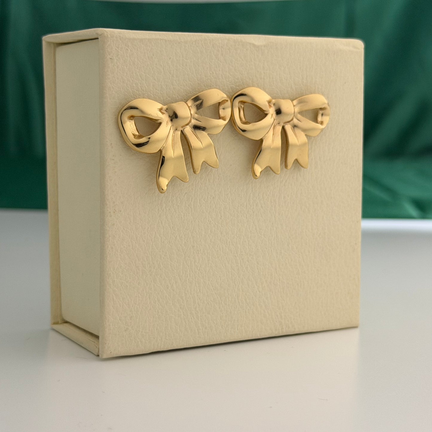 Luna Bow Charm Stud Earrings