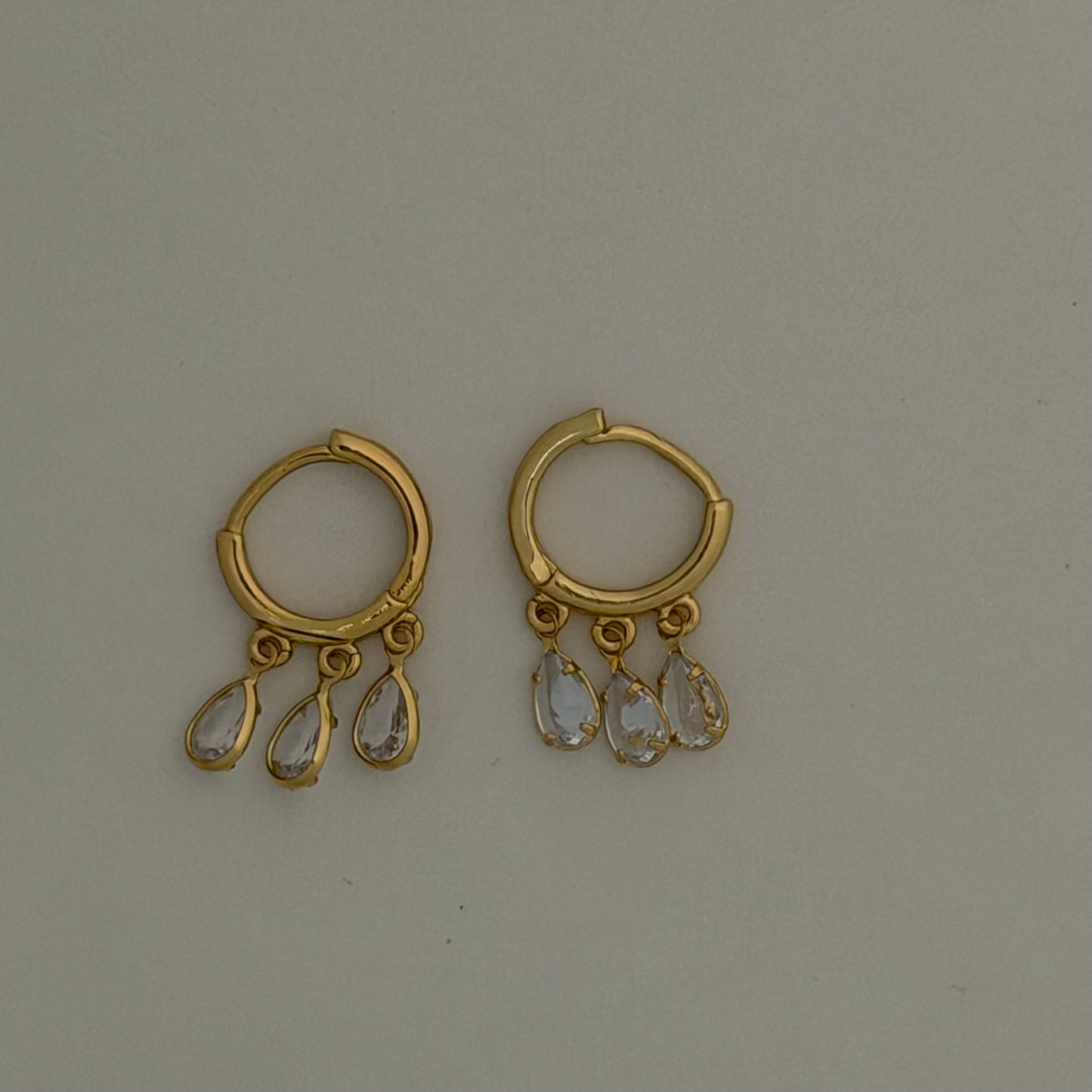 Luna Drop Hoop Earrings