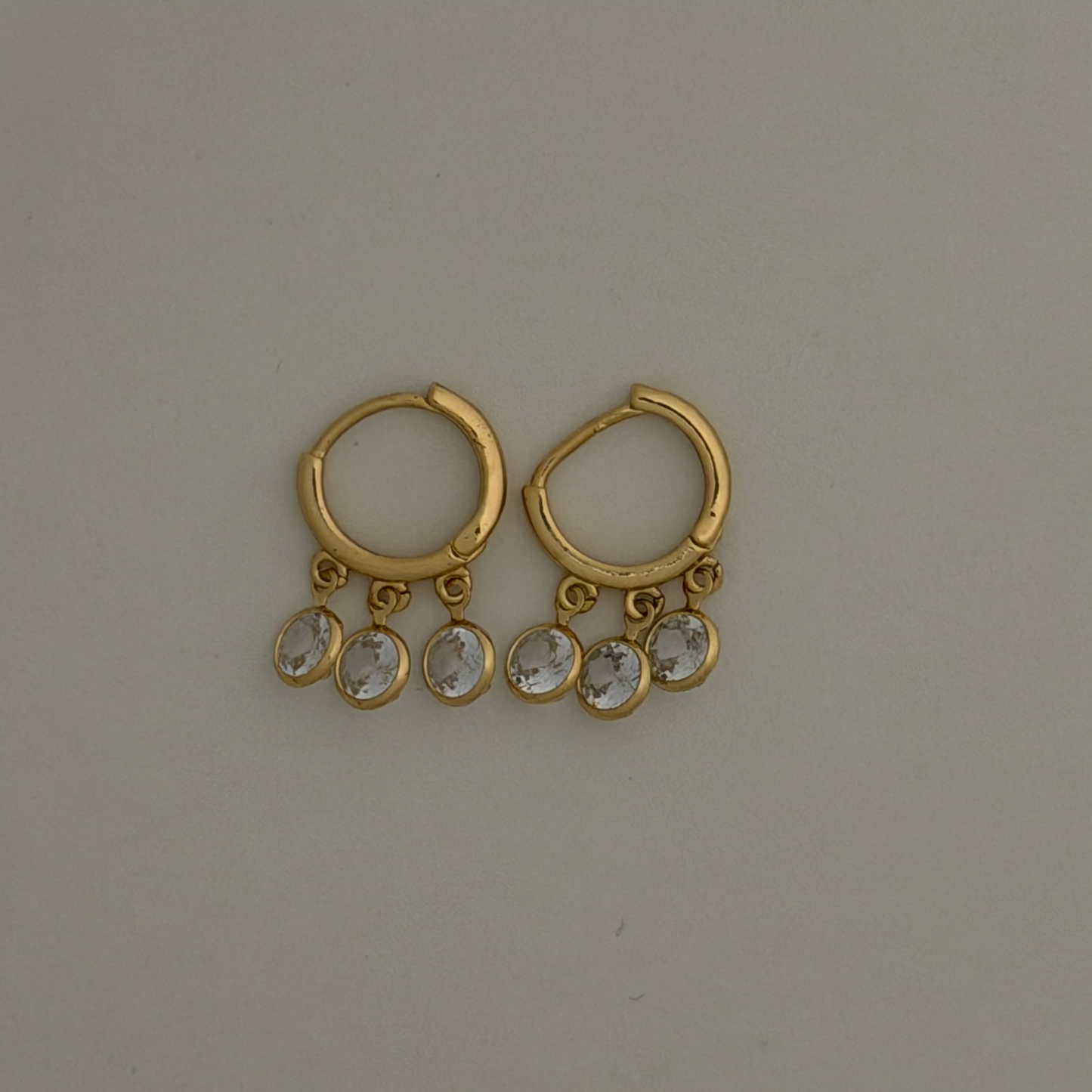 Celeste Triple Drop Hoop Earrings
