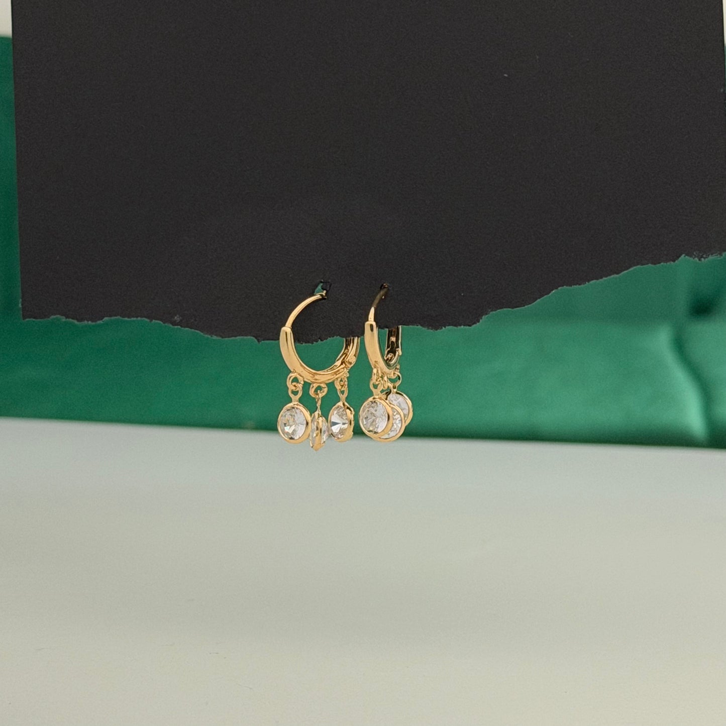 Celeste Triple Drop Hoop Earrings