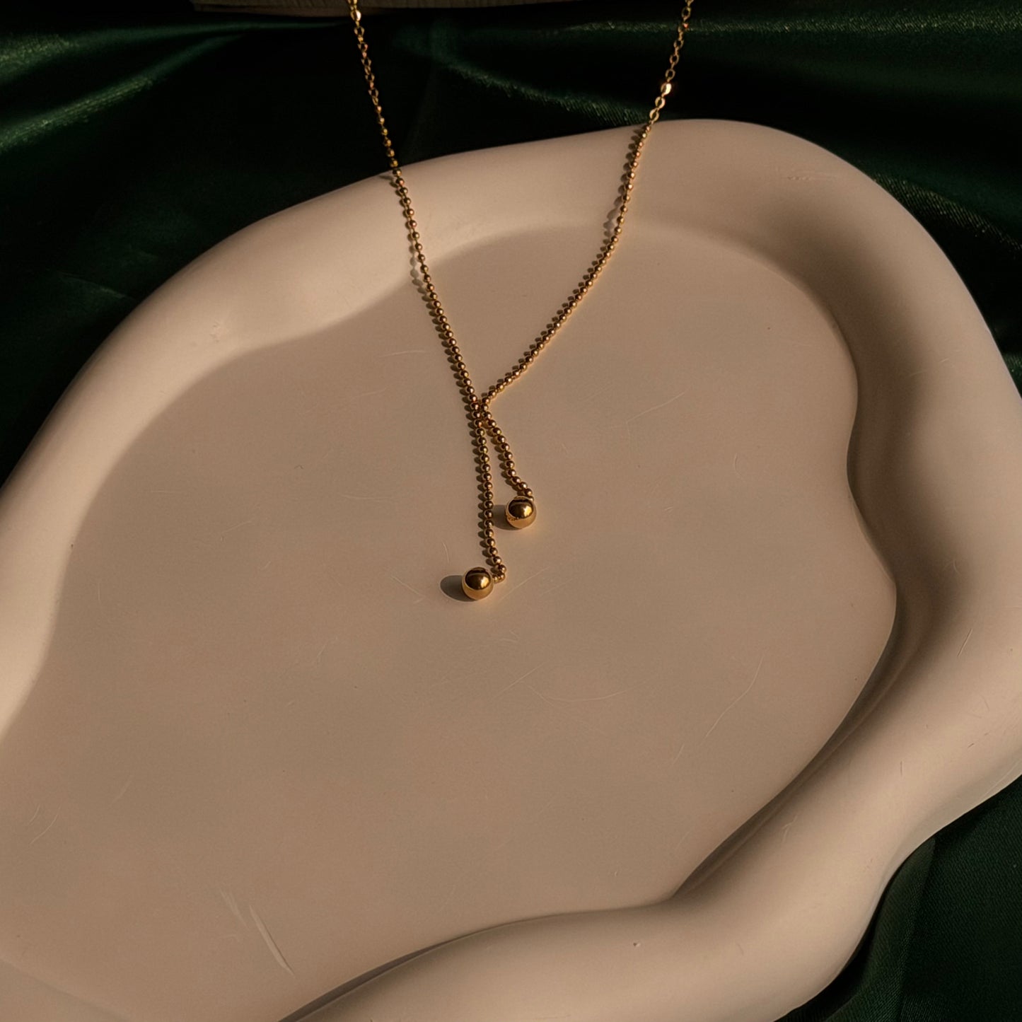 Golden Drop Bead Necklace