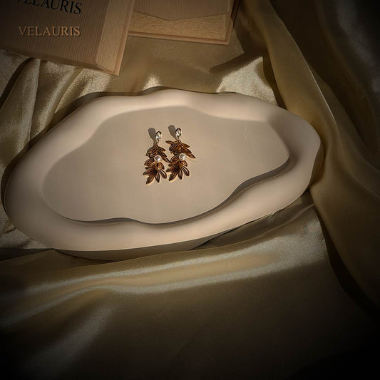Verdant Pearl Leaf Earrings