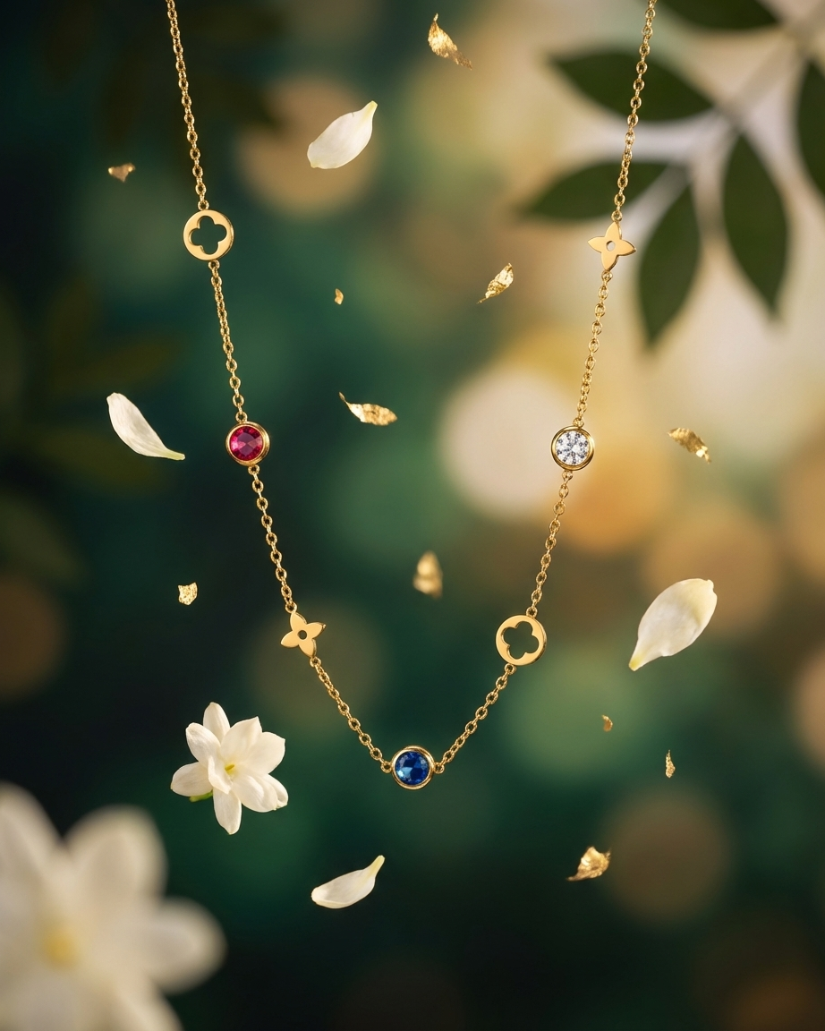 Celestial Multicolor Charm Chain Necklace