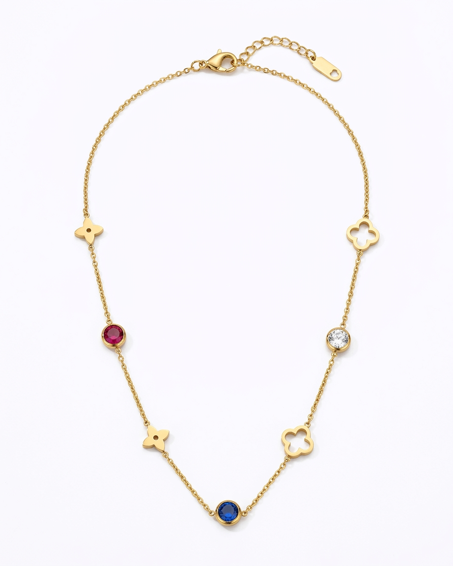 Celestial Multicolor Charm Chain Necklace