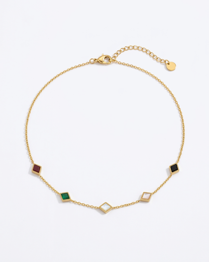 Aurora Mosaic Square Charm Necklace