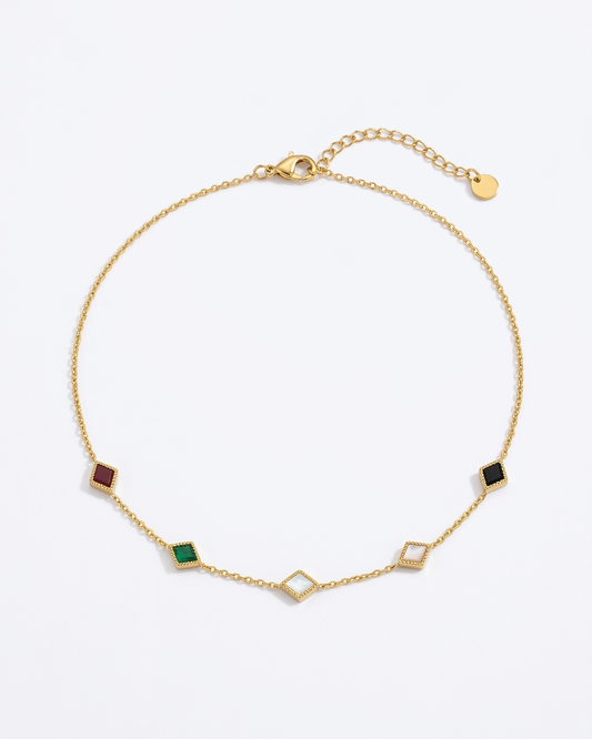 Aurora Mosaic Square Charm Necklace