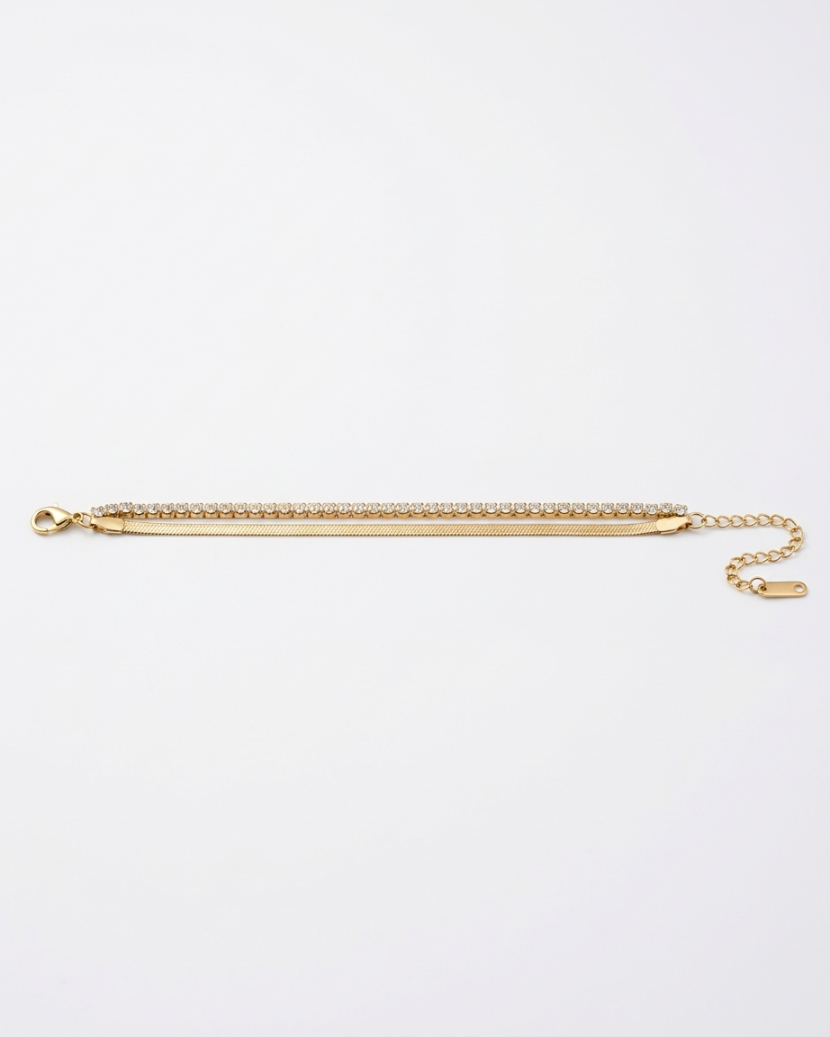 Golden Aura Tennis Bracelet