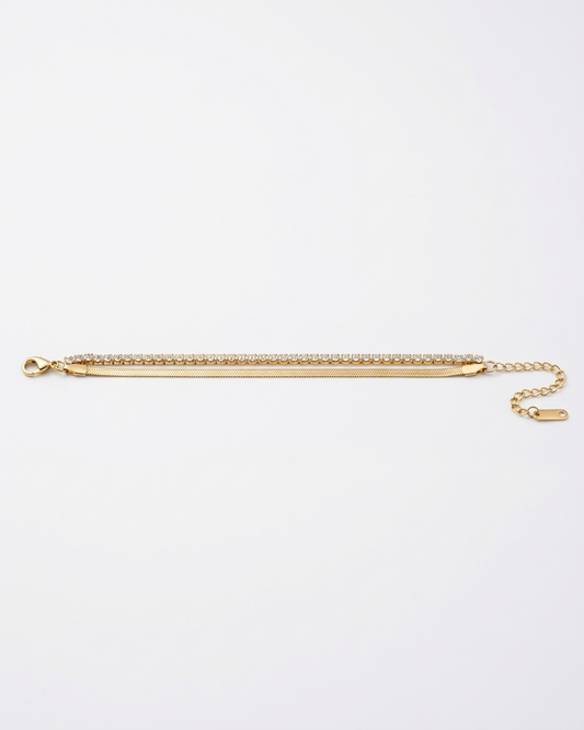 Golden Aura Tennis Bracelet