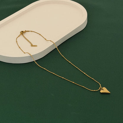 Golden Petite Heart Charm Chain Necklace