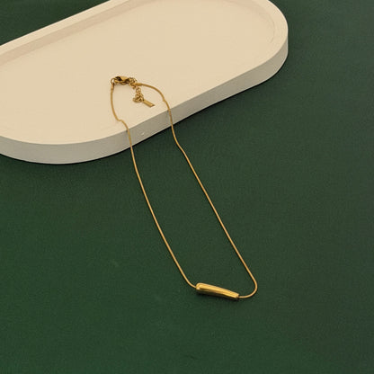 Golden Sleek Bar Minimalist Pendant Necklace