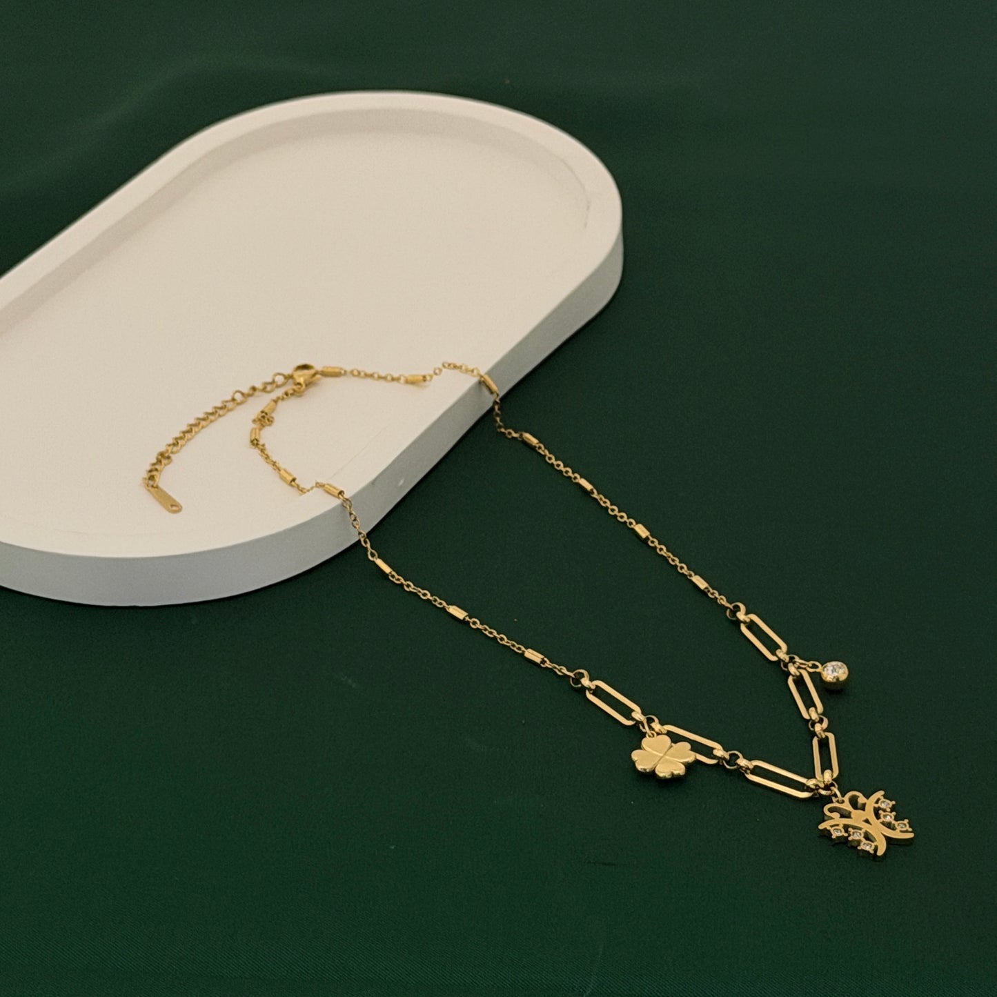 Golden Harmony Charm Link Necklace