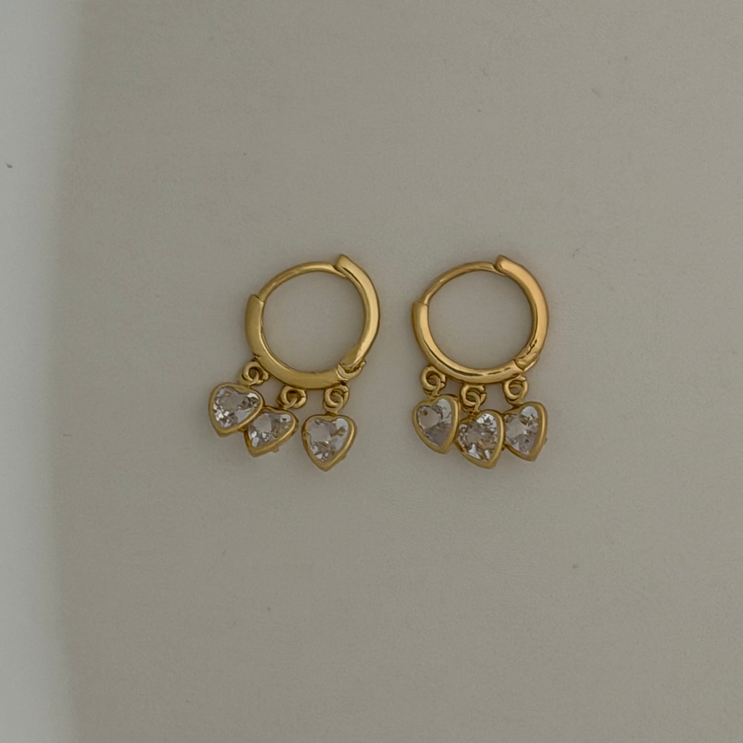 Amour Heart Drop Hoop Earrings
