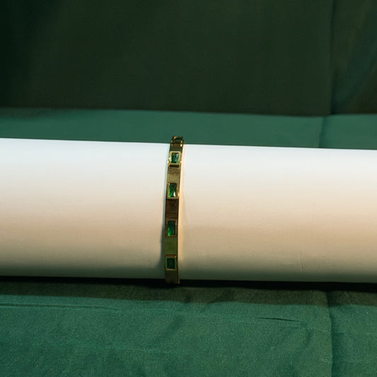 Emerald Aura Gold Bangle