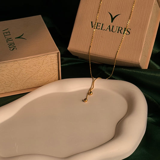 Golden Drop Bead Necklace