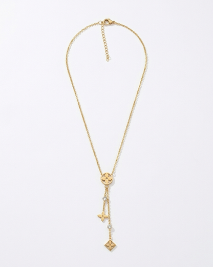 Golden Luxe Charm Drop Necklace