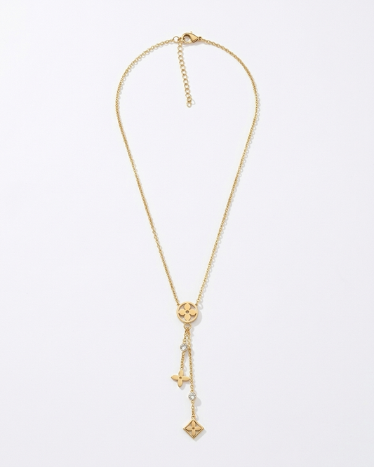 Golden Luxe Charm Drop Necklace