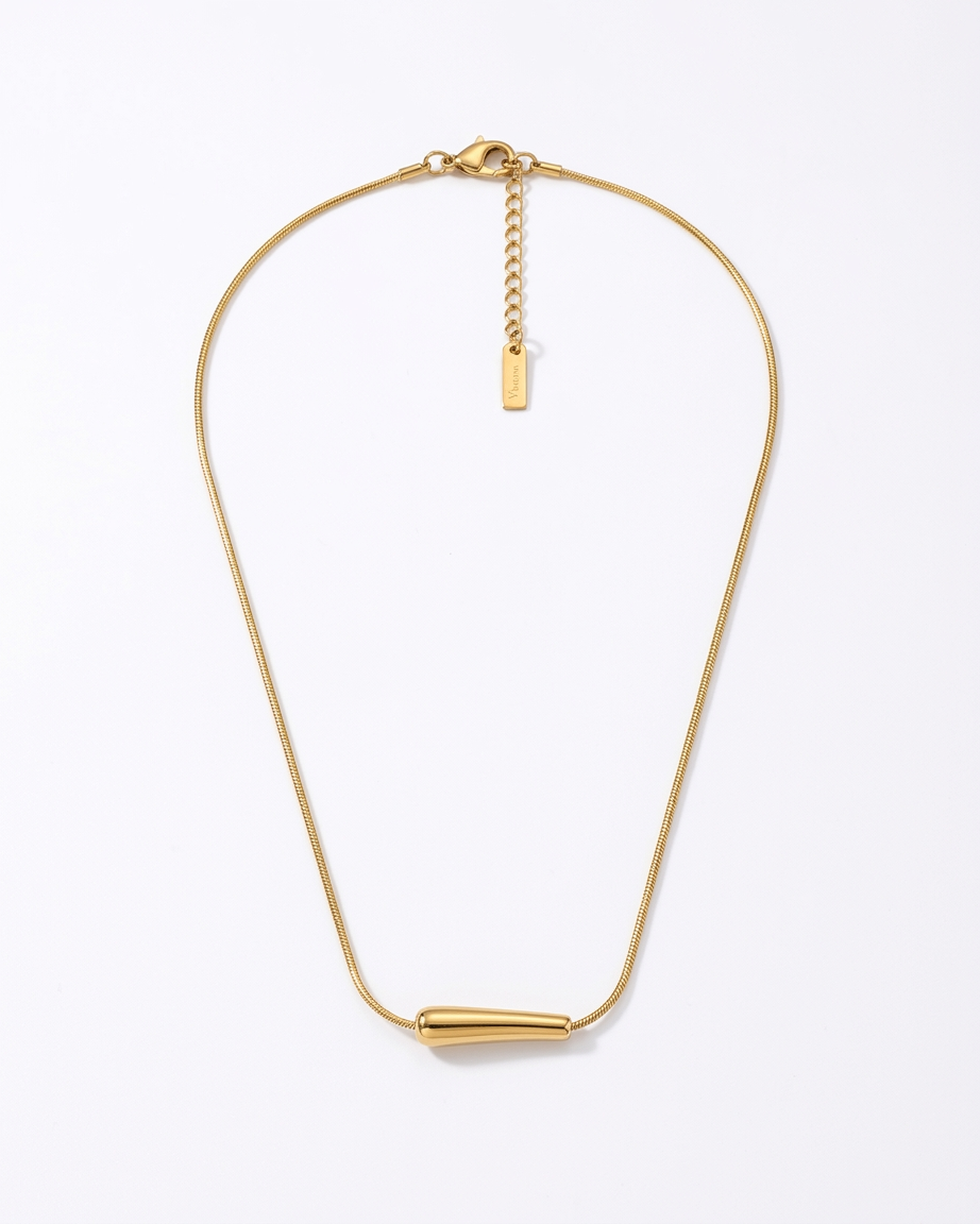 Golden Sleek Bar Minimalist Pendant Necklace