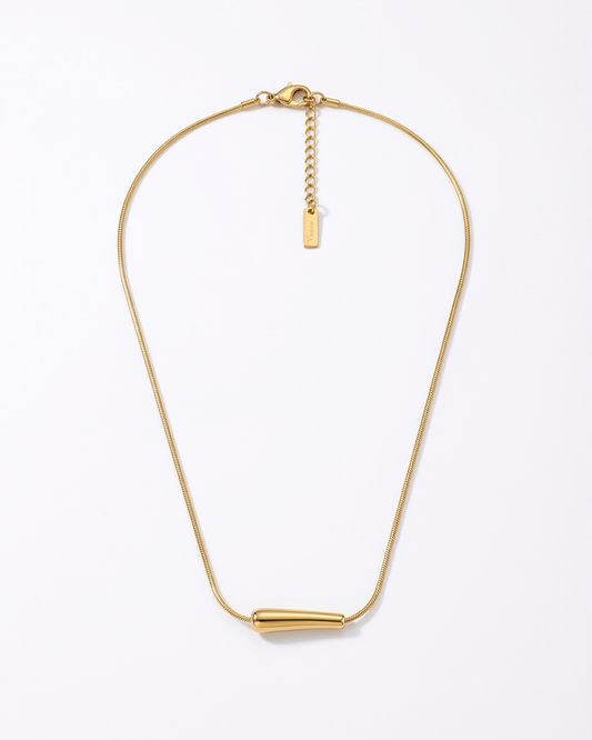 Golden Sleek Bar Minimalist Pendant Necklace