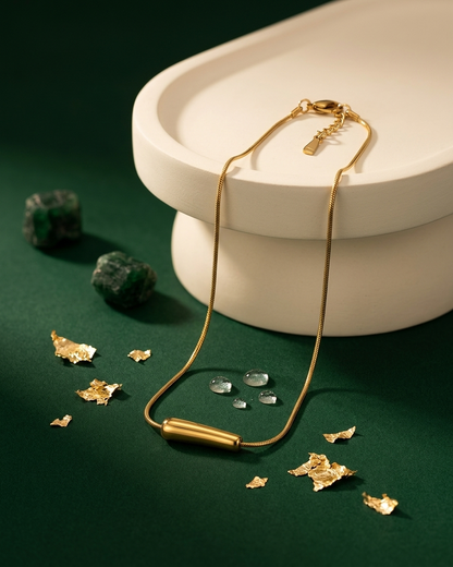 Golden Sleek Bar Minimalist Pendant Necklace