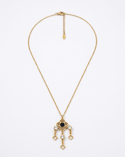 Golden Clover Dreamcatcher Charm Necklace