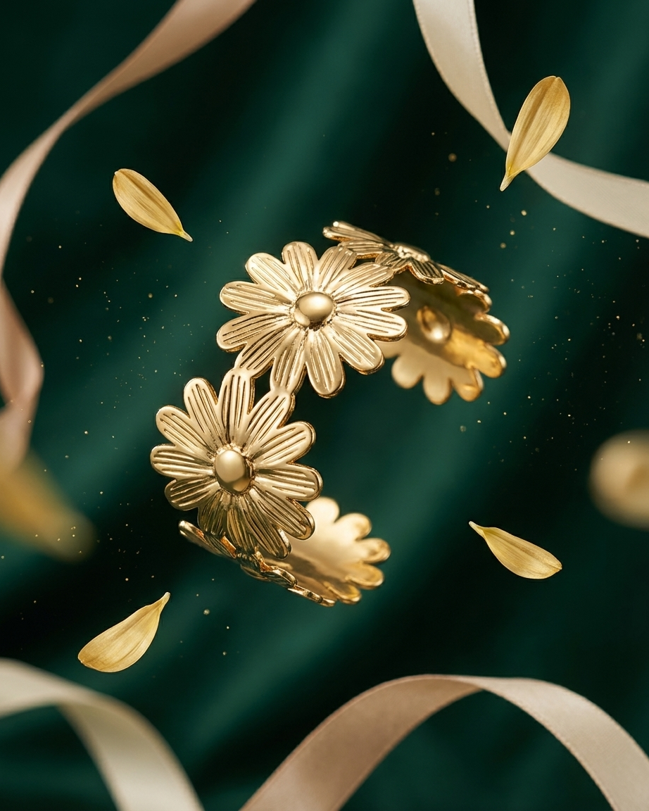 Golden Flora Statement Cuff