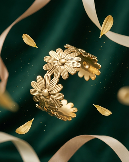 Golden Flora Statement Cuff