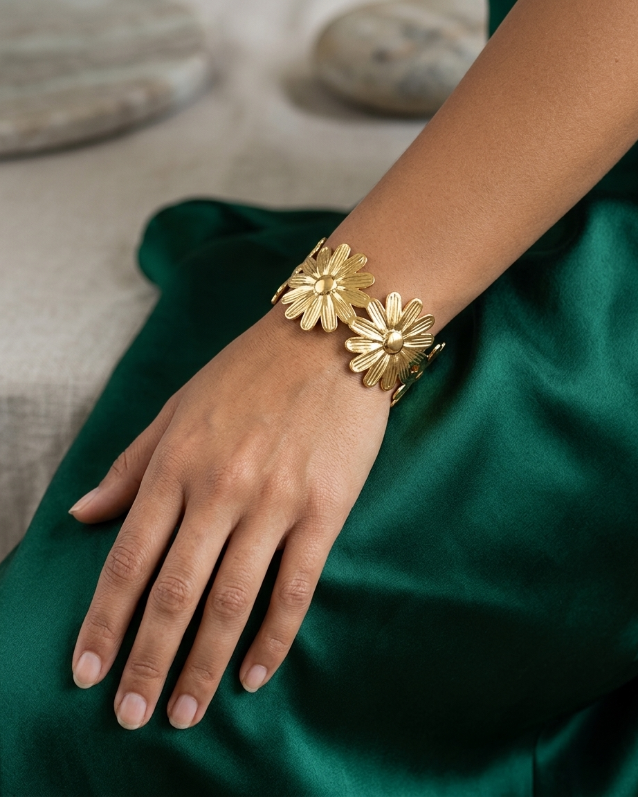 Golden Flora Statement Cuff