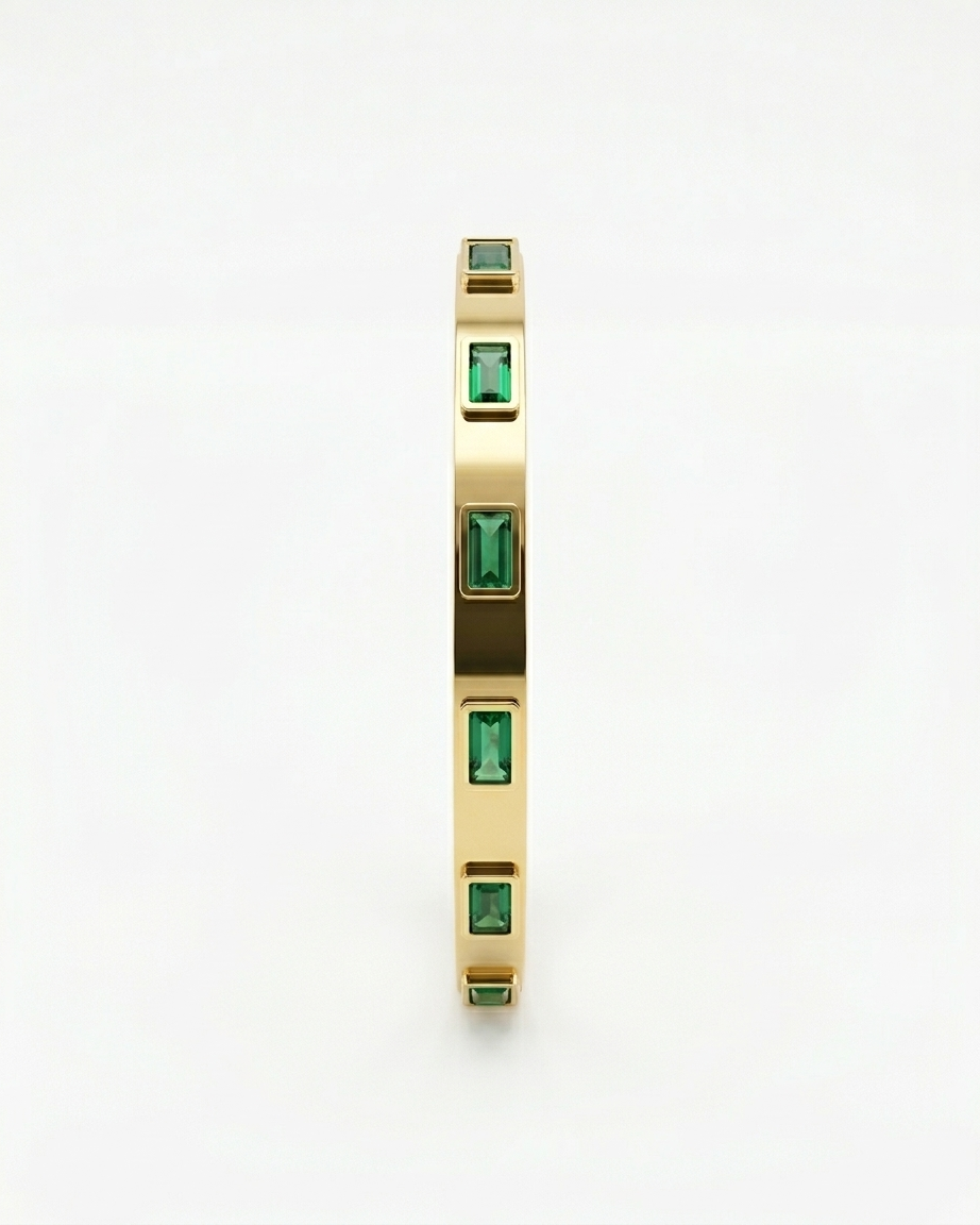 Emerald Aura Gold Bangle
