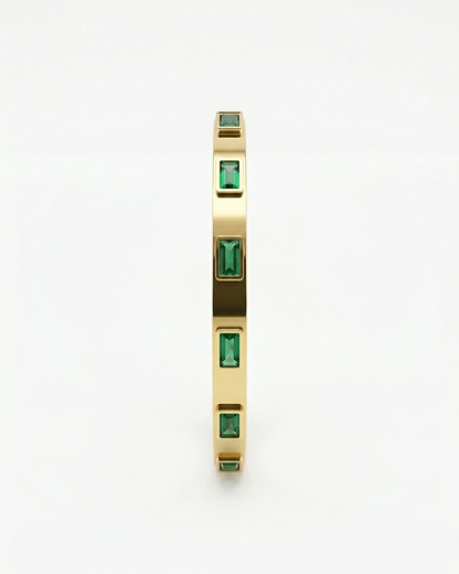 Emerald Aura Gold Bangle