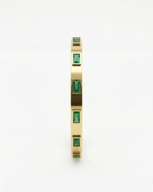Emerald Aura Gold Bangle