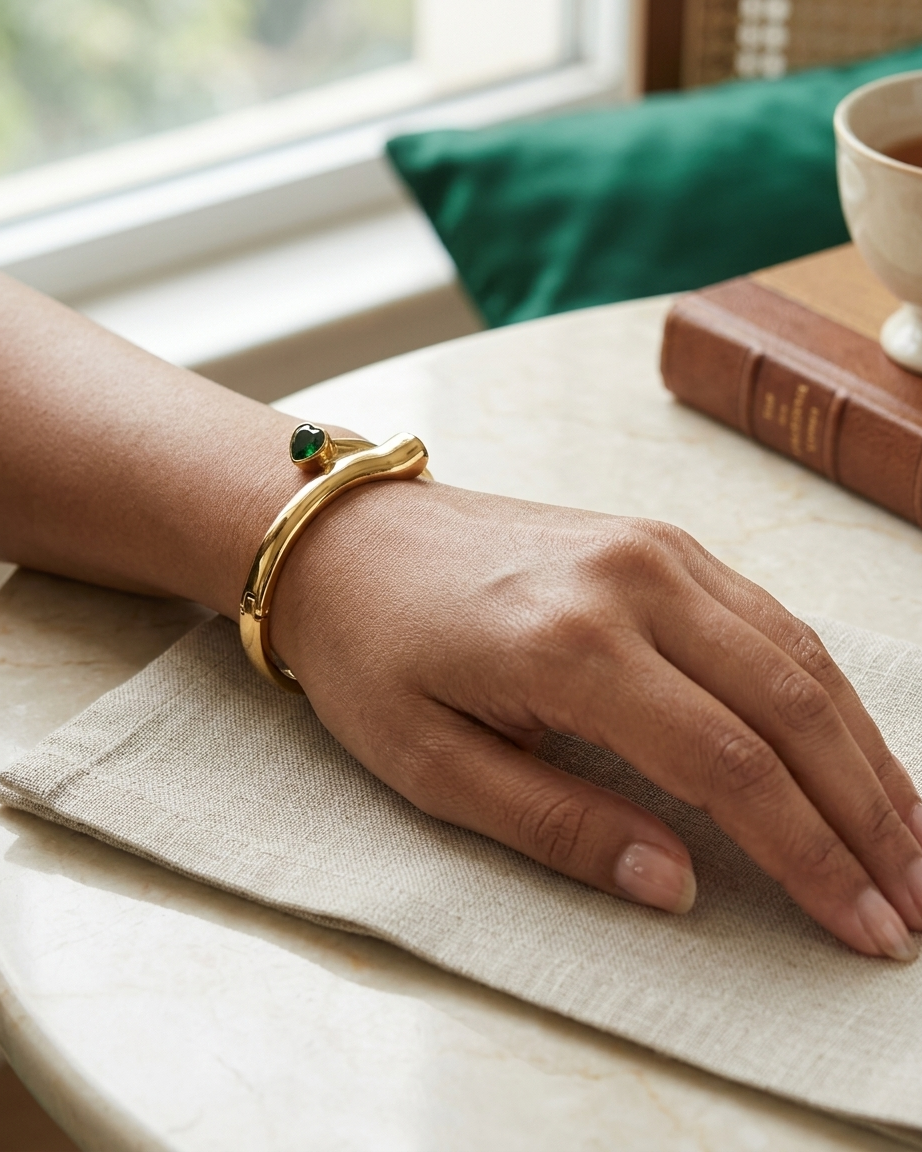 Golden Flux Sculpted Cuff