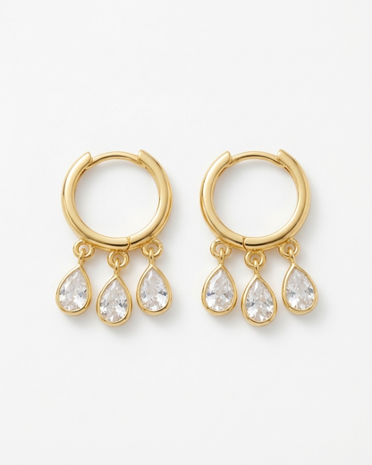 Luna Drop Hoop Earrings