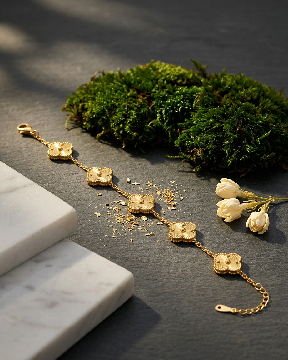 Golden Bloom Charm Bracelet