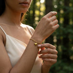 Gold Puffed Heart Charm Bracelet