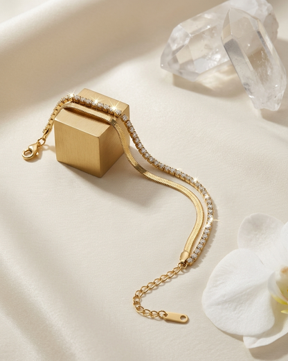 Golden Aura Tennis Bracelet