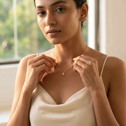 Dainty Gold Star Pendant Necklace - Stainless Steel 316L