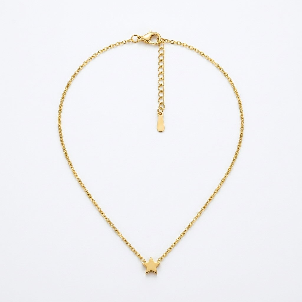 Dainty Gold Star Pendant Necklace - Stainless Steel 316L