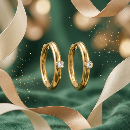 Classic Gold Huggie Hoops - Stainless Steel 316L