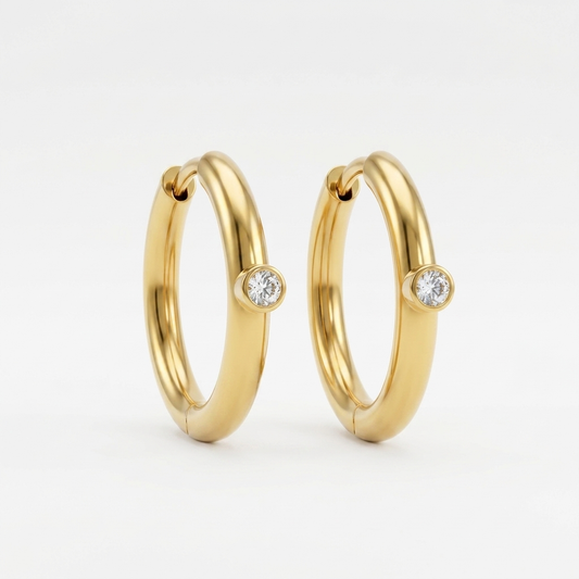 Classic Gold Huggie Hoops - Stainless Steel 316L