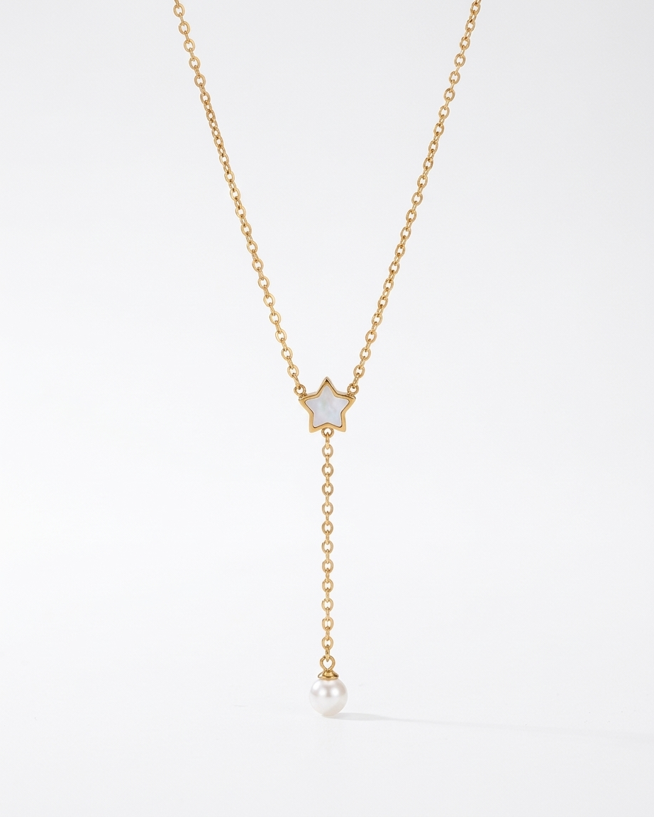 Pearl Drop Star Necklace