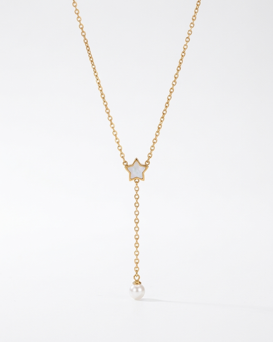 Pearl Drop Star Necklace