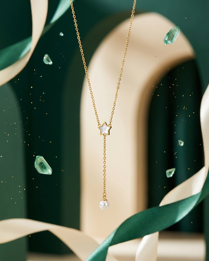 Pearl Drop Star Necklace