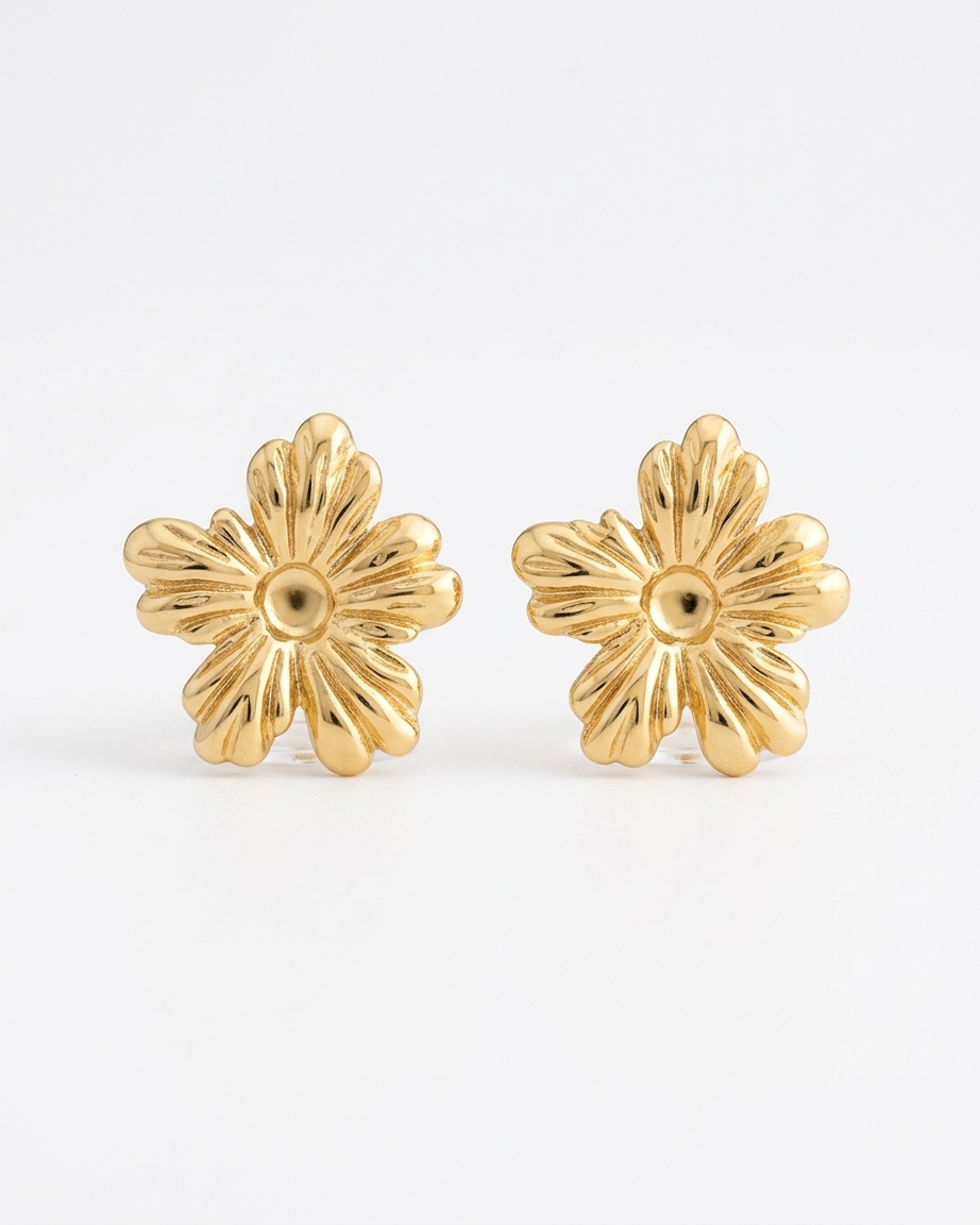 Aurélia Textured Bloom Stud Earrings