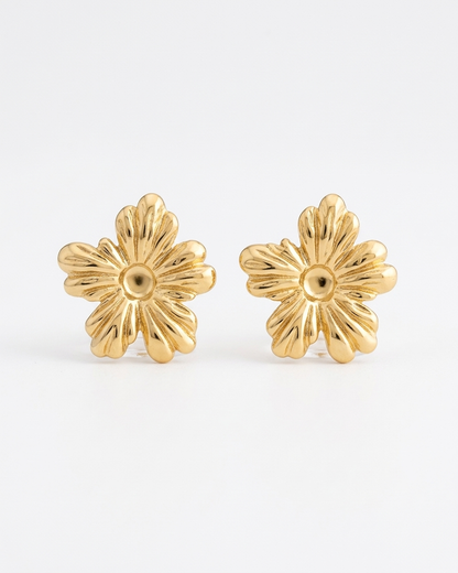 Aurélia Textured Bloom Stud Earrings