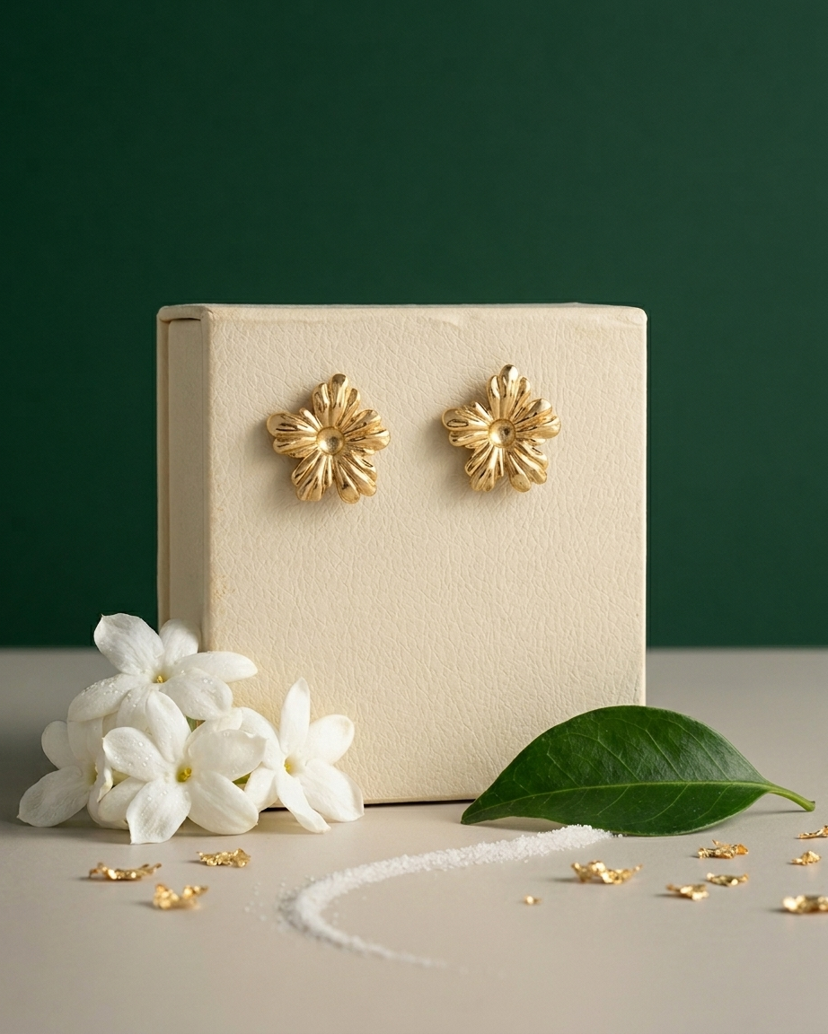 Aurélia Textured Bloom Stud Earrings