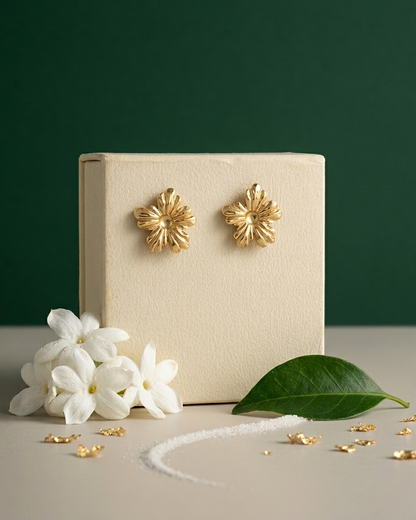 Aurélia Textured Bloom Stud Earrings