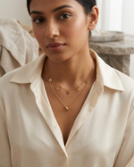 Layered Gold Charm Necklace with Heart Pendant