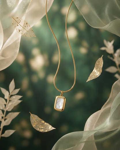 Golden Ivory Cameo Pendant Necklace