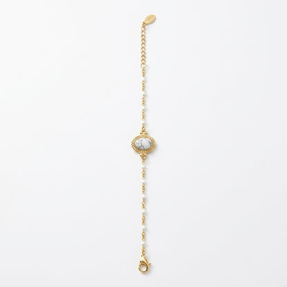Gold & Howlite Stone Bracelet