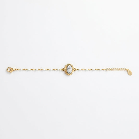 Gold & Howlite Stone Bracelet